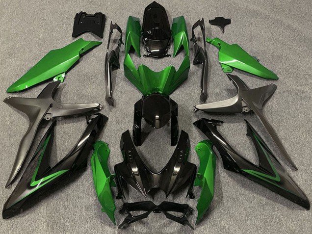 Carenagens Moto Suzuki GSXR 600 / GSXR 750 2008-2010 - Verde Cinzento Preto Brilhante