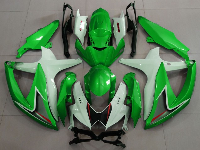 Carenagens Moto Suzuki GSXR 600 / GSXR 750 2008-2010 - Branco Verde Preto Vermelho