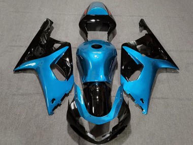 Carenagens Moto Suzuki GSXR 600 / GSXR 750 2001-2003 - Azul Claro Preto Brilhante