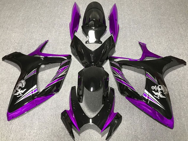 Carenagem Moto Suzuki GSXR 600 / GSXR 750 2006-2007 - Roxo Preto Brilhante