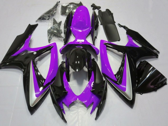 Carenagens Moto Suzuki GSXR 600 / GSXR 750 2006-2007 - Roxo Preto Brilhante