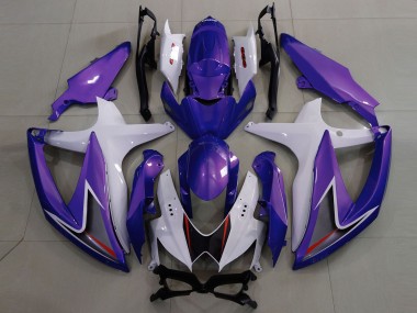 Carenagens Moto Suzuki GSXR 600 / GSXR 750 2008-2010 - Branco Roxo Preto