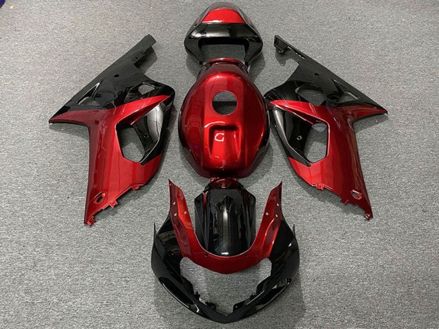 Carenagens Moto Suzuki GSXR 600 / GSXR 750 2001-2003 - Vermelho Preto Brilhante