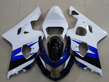 Carenagem Moto Suzuki GSXR 600 / GSXR 750 2004-2005 - Branco Azul Preto Brilhante