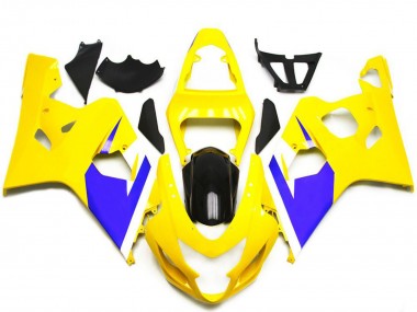 Carenagens Moto Suzuki GSXR 600 / GSXR 750 2004-2005 - Amarelo Azul Branco Preto Brilhante