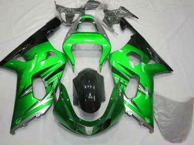 Carenagens Moto Suzuki GSXR 600 / GSXR 750 2001-2003 - Verde Prata Preto Brilhante