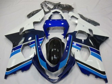 Carenagens Moto Suzuki GSXR 600 / GSXR 750 2004-2005 - Branco Azul Preto Brilhante