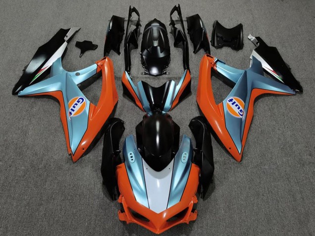 Carenagens Moto Suzuki GSXR 600 / GSXR 750 2008-2010 - Laranja Azul Preto Gulf