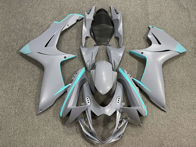 Carenagens Moto Suzuki GSXR 600 / GSXR 750 2011-2024 - Nardo Cinzento Fosco Teal Accents