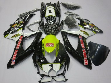 Carenagens Moto Suzuki GSXR 600 / GSXR 750 2008-2010 - Branco Amarelo Vermelho Preto National Guard