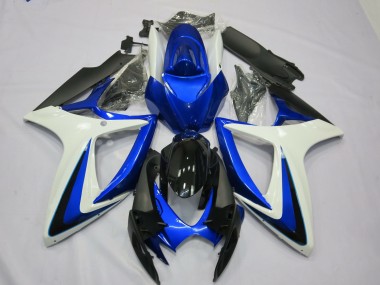 Carenagens Moto Suzuki GSXR 600 / GSXR 750 2006-2007 - Branco Azul Preto Brilhante OEM Estilo