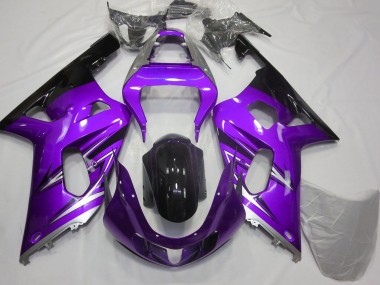 Carenagens Moto Suzuki GSXR 600 / GSXR 750 2001-2003 - Roxo Prata Preto Brilhante