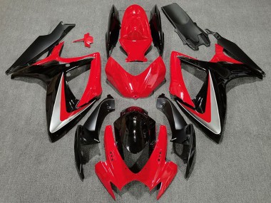Carenagens Moto Suzuki GSXR 600 / GSXR 750 2006-2007 - Vermelho Cinzento Preto Brilhante OEM Estilo