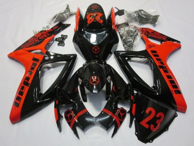 Carenagens Moto Suzuki GSXR 600 / GSXR 750 2006-2007 - Vermelho Preto Brilhante Jordan 23