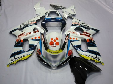 Carenagens Moto Suzuki GSXR 600 / GSXR 750 2001-2003 - Branco Azul Vermelho Amarelo Spots