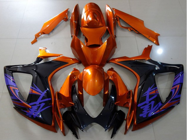 Carenagens Moto Suzuki GSXR 600 / GSXR 750 2006-2007 - Laranja Preto Brilhante Azul