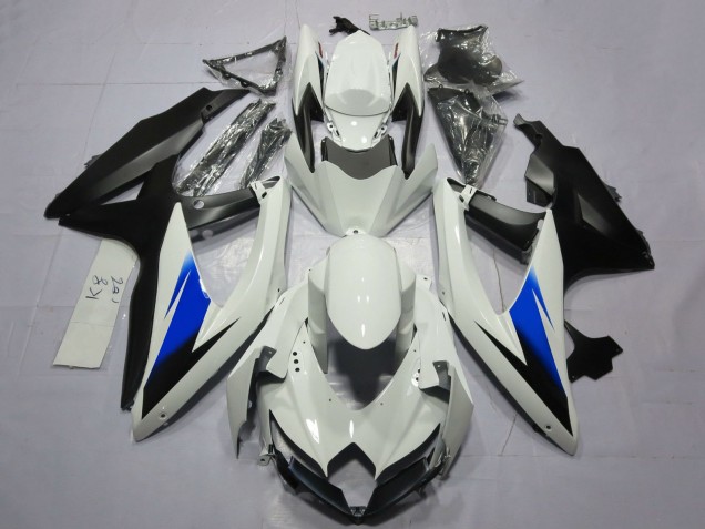 Carenagens Moto Suzuki GSXR 600 / GSXR 750 2008-2010 - Branco Azul Preto Fosco