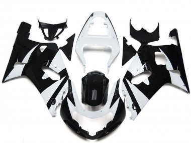 Carenagens Moto Suzuki GSXR 600 / GSXR 750 2001-2003 - Branco Preto Brilhante OEM Estilo