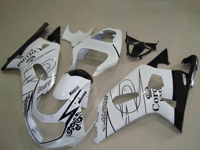 Carenagens Moto Suzuki GSXR 600 / GSXR 750 2001-2003 - Branco Preto Corona Alstare