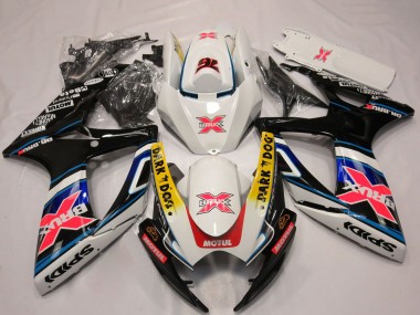 Carenagens Moto Suzuki GSXR 600 / GSXR 750 2006-2007 - Branco Vermelho Azul Amarelo Dark Dog X 76 BRUX