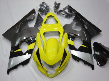 Carenagens Moto Suzuki GSXR 600 / GSXR 750 2004-2005 - Amarelo Prata Cinzento Preto