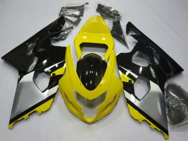 Carenagens Moto Suzuki GSXR 600 / GSXR 750 2004-2005 - Amarelo Prata Preto OEM Estilo