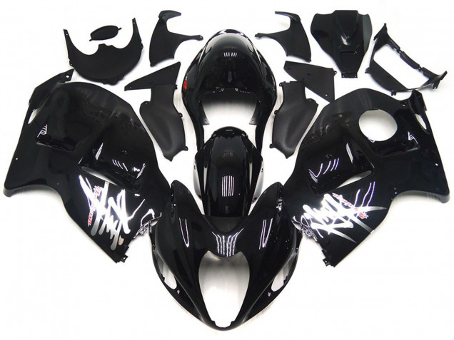 Carenagens Moto Suzuki GSXR 1300 1996-2007 - Preto Brilhante Prata Decalques