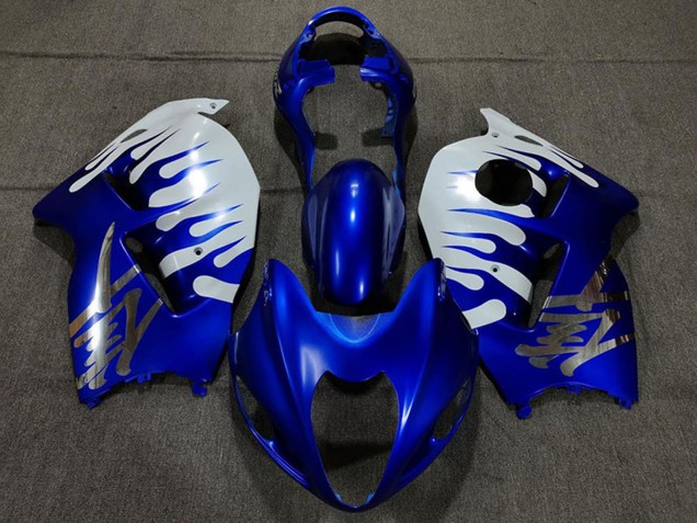 Carenagens Moto Suzuki GSXR 1300 1996-2007 - Branco Azul Chama