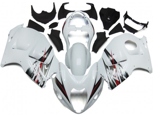 Carenagens Moto Suzuki GSXR 1300 1996-2007 - Branco Brilhante Prata Estilo