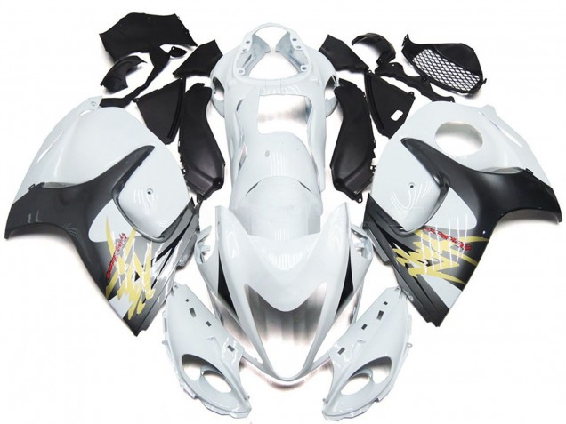 Carenagens Moto Suzuki GSXR 1300 2008-2020 - Branco Brilhante Prata Estilo