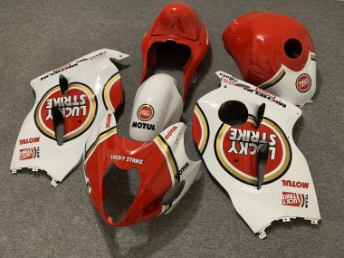Carenagens Moto Suzuki GSXR 1300 1996-2007 - Branco Vermelho Lucky Strike