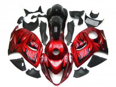 Carenagens Moto Suzuki GSXR 1300 2008-2020 - Vermelho Preto Chama