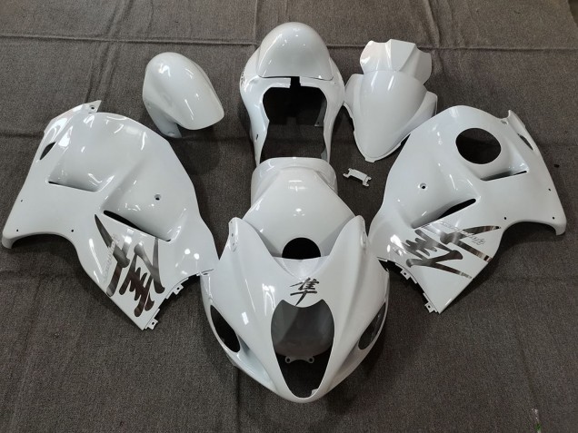 Carenagens Moto Suzuki GSXR 1300 1996-2007 - Branco OEM Estilo Prata Decalques