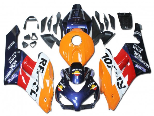 Carenagens Moto Honda CBR1000RR 2004-2005 - Laranja Vermelho Branco Azul Repsol