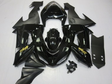 Carenagens Moto Kawasaki ZX10R 2006-2007 - Preto Brilhante Preto Fosco Ouro