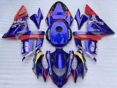 Carenagens Moto Kawasaki ZX10R 2004-2005 - Azul Vermelho Trick Star