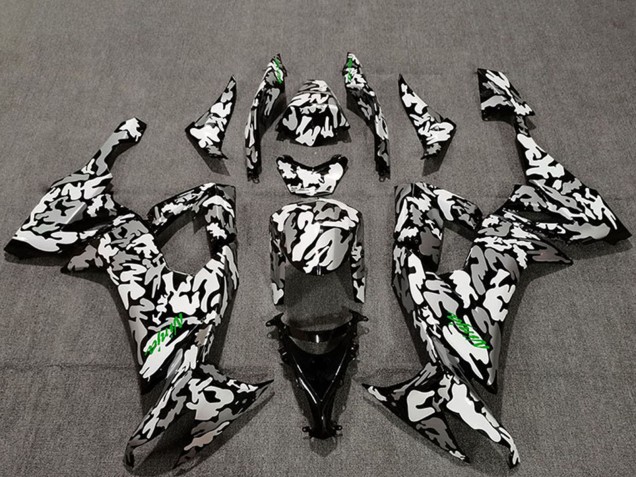 Carenagens Moto Kawasaki ZX10R 2008-2010 - Camouflage Verde Decalques
