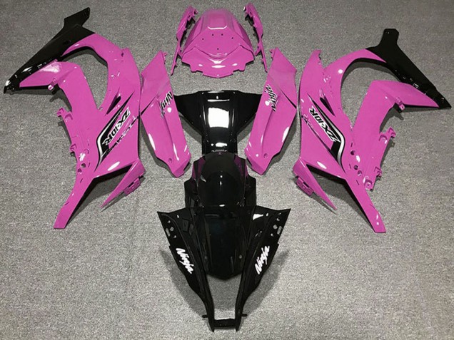Carenagens Moto Kawasaki ZX10R 2011-2015 - Rosa Preto Brilhante