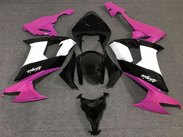 Carenagens Moto Kawasaki ZX10R 2008-2010 - Rosa Brilhante Preto Branco