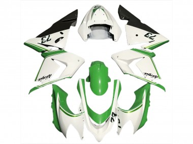 Carenagens Moto Kawasaki ZX10R 2004-2005 - Branco Brilhante Verde