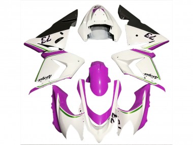 Carenagens Moto Kawasaki ZX10R 2004-2005 - Branco Brilhante Rosa