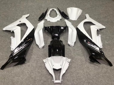 Carenagens Moto Kawasaki ZX10R 2011-2015 - Branco Preto Brilhante