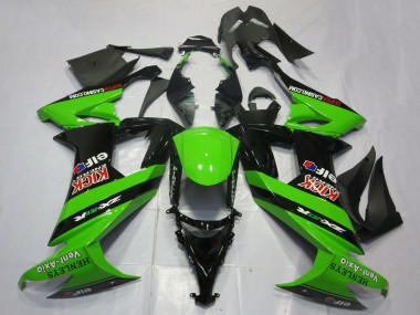 Carenagens Moto Kawasaki ZX10R 2008-2010 - Verde Preto Vermelho Kick Elf Henleys Vent-Axia
