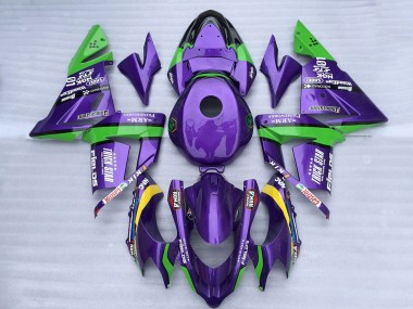 Carenagens Moto Kawasaki ZX10R 2004-2005 - Verde Roxo Trick Star