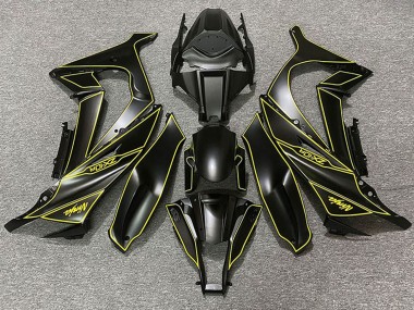 Carenagens Moto Kawasaki ZX10R 2011-2015 - Preto Fosco Amarelo Linha