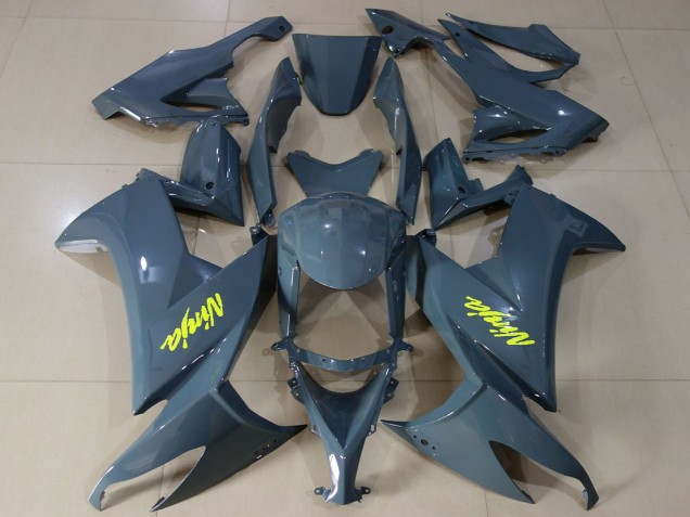 Carenagens Moto Kawasaki ZX10R 2008-2010 - Nardo Cinzento Escuro Alta Visibilidade Amarelo