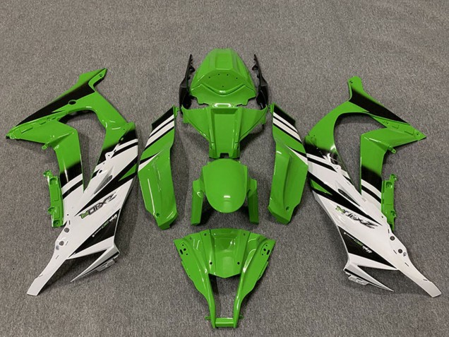 Carenagens Moto Kawasaki ZX10R 2011-2015 - Verde Branco Preto Brilhante OEM Estilo