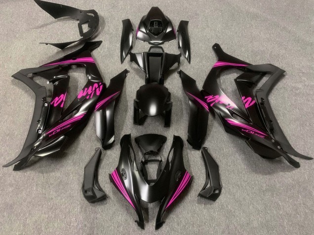 Carenagens Moto Kawasaki ZX10R 2016-2020 - Preto Fosco Rosa Ninja