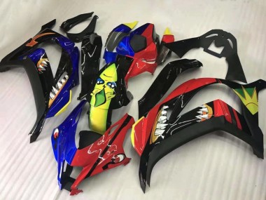 Carenagens Moto Kawasaki ZX10R 2016-2020 - Vermelho Azul Amarelo Preto Tubarão