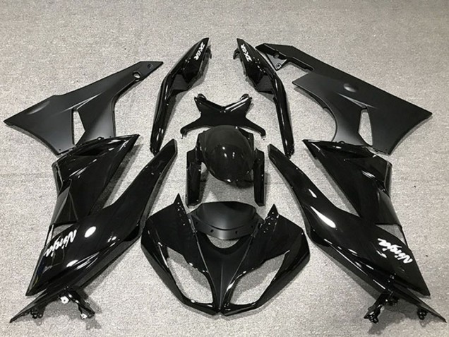Carenagem Moto Kawasaki ZX6R 2009-2012 - Preto Brilhante Preto Fosco